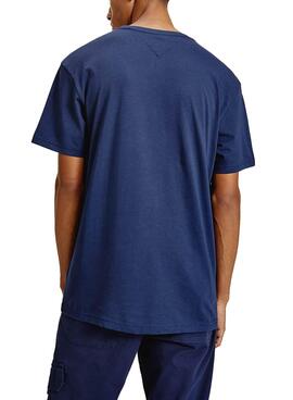 T-Shirt Tommy Jeans Small Text Bleu Marine pour Homme