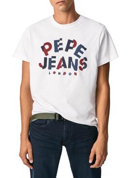 T-Shirt Pepe Jeans Raphael Blanc pour Homme