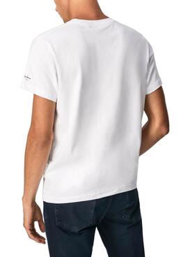 T-Shirt Pepe Jeans Raphael Blanc pour Homme