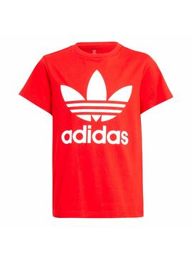 T-Shirt Adidas Trefoil Rouge pour Garçon et Fille