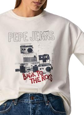 T-Shirt Pepe Jeans Berti Blanc pour Femme