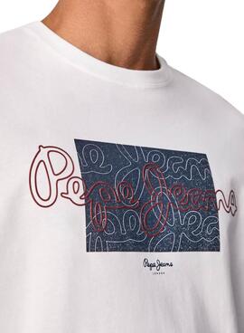 T-Shirt Pepe Jeans Richard Blanc pour Homme