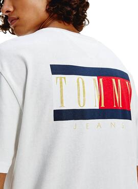 T-Shirt Tommy Jeans Vintage Flag Blanc