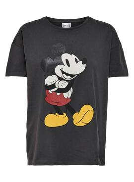 T-Shirt Only Disney Mickey Mouse Gris pour Femme
