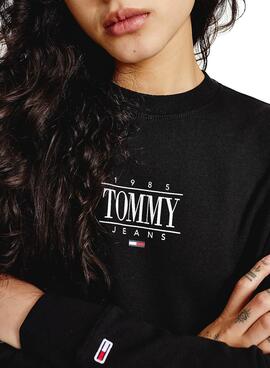 Sweat Tommy Jeans Essential Logo Noire Femme