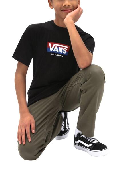 T Shirt Vans Easy Logo Noire pour Gar on