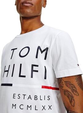 T-Shirt Tommy Hilfoger Wrap Blanc pour Homme
