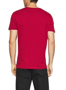 T-Shirt Tommy Hilfiger Lines Rouge pour Homme
