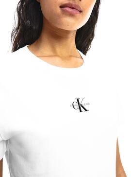 T-Shirt Calvin Klein Jeans Micro Monogram Blanc