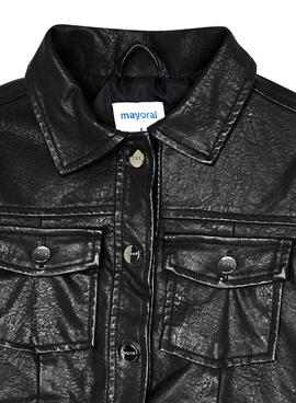 Veste Mayoral Simili cuir Noire pour Fille