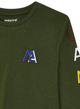 T-Shirt Mayoral Lettres Vert pour Garçon