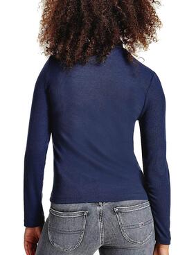 T-Shirt Tommy Jeans Nervure Bleu pour Femme