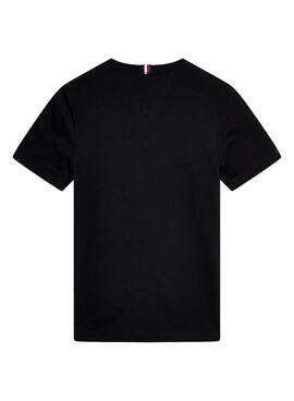 T-Shirt Tommy Hilfiger Flag Rib Noire pour Garçon