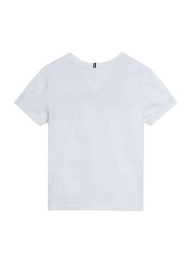 T-Shirt Tommy Hilfiger Sequins Flag Blanc Fille