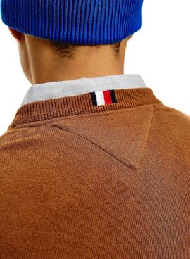 Pull Tommy Hilfiger Cashmere Marron pour Homme