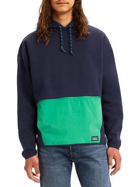 Sweat Levis Utility Colorblock Bleu Marine y Vert