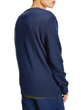 Pull Tommy Jeans Essentiel Crew Bleu Marine Homme