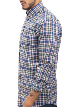 Chemise Klout Camino Bleu y Vert pour Homme