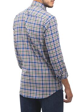 Chemise Klout Camino Bleu y Vert pour Homme