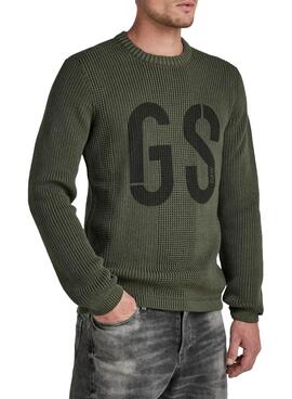 Pull G-Star Structured Vert pour Homme