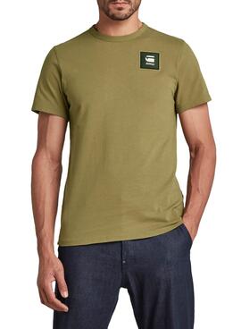 T-Shirt G-Star Basdge Logo Vert pour Homme