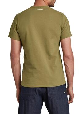 T-Shirt G-Star Basdge Logo Vert pour Homme