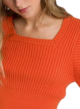Pull Naf Naf Orange Knitted pour Femme
