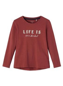 T-Shirt Name It Fladine Rouge pour Fille