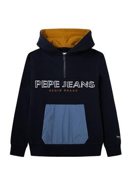 Sweat Pepe Jeans Joe Bleu Marine pour Garçon