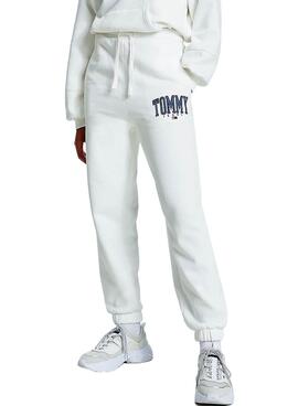 Pantalon Survêtement Tommy Jeans Collegiate Blanc