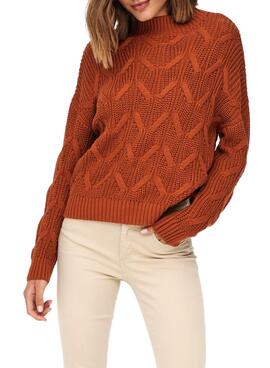 Pull Only Mette Naranja Knitted pour Femme