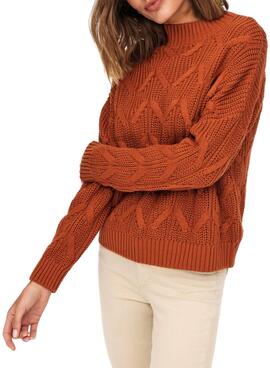 Pull Only Mette Naranja Knitted pour Femme