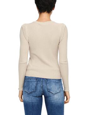Pull Only Libi Beige Knitted pour Femme