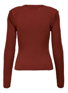 Pull Only Libi Marron Knitted pour Femme