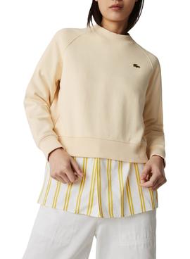 Sweat Lacoste Live Beige pour Femme
