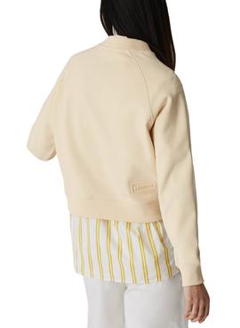 Sweat Lacoste Live Beige pour Femme