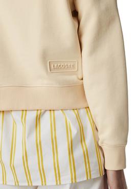 Sweat Lacoste Live Beige pour Femme