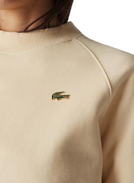 Sweat Lacoste Live Beige pour Femme