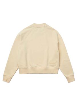 Sweat Lacoste Live Beige pour Femme