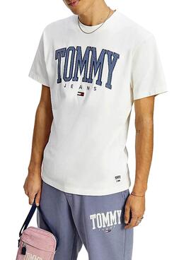 T-Shirt Tommy Jeans Collegiate Blanc pour Homme