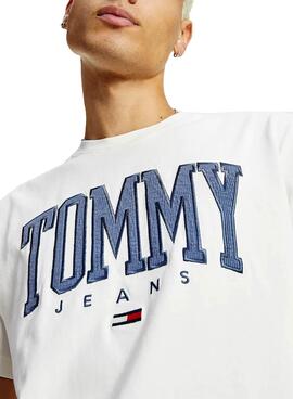 T-Shirt Tommy Jeans Collegiate Blanc pour Homme