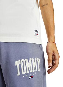 T-Shirt Tommy Jeans Collegiate Blanc pour Homme