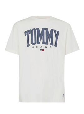 T-Shirt Tommy Jeans Collegiate Blanc pour Homme