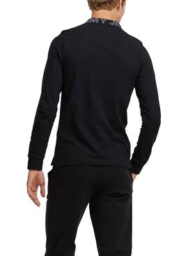 Polo Tommy Jeans Tonal Logo Noire pour Homme