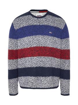 Pull Tommy Jeans Peluche Rayure Multicolore Homme