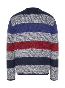 Pull Tommy Jeans Peluche Rayure Multicolore Homme