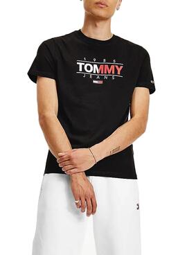 T-Shirt Tommy Jeans Essential Graphic Noire Pour Homme