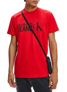 T-Shirt Calvin Klein Seasonal Institution Rouge Pour Homme