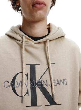 Sweat Calvin Klein Seasonal Monogram Beige Pour Homme