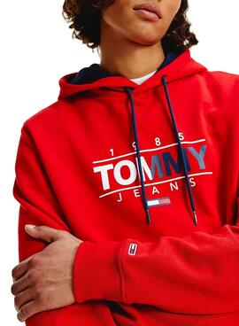 Sweat Tommy Jeans Essential Graphic Rouge Homme